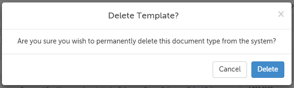 Delete Template? message