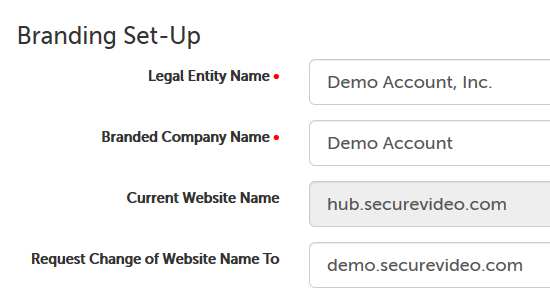 Example name and subdomain