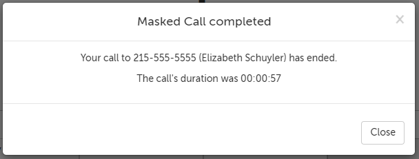 Example of call summary